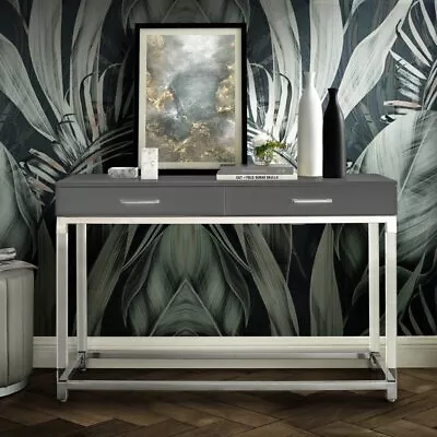 Inspired Home Jerome Console Table-High Gloss-Acrylic Legs-Metal Base-Modern • $386.43