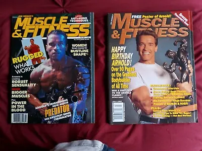 £12.09 • Buy Arnold Schwarzenegger-(2)muscle+fitness July 1987/july 1997(no Labels)