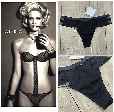 NWT $200+ La Perla Pepaisley Mesh Sheer G String In Black Size: 2 (US S) • $94.99