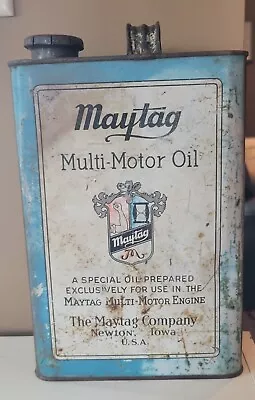 Vintage Maytag Advertising Multi-Motor Oil Can 1 Gallon Newton Iowa USA • $32