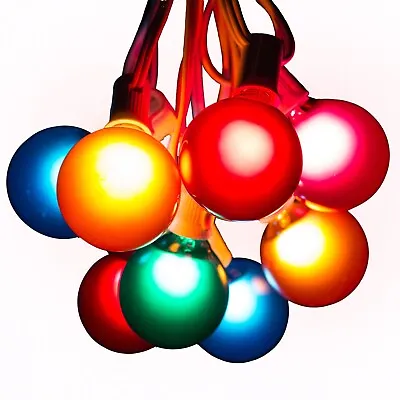 G50 Assorted Color Outdoor Patio String Lights White Wire Party Wedding Deck • $22.95