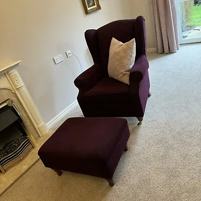 RRP £778 M&S Highland Plain Armchair Purple (Plum) With Footstool Marks Spencer • £200