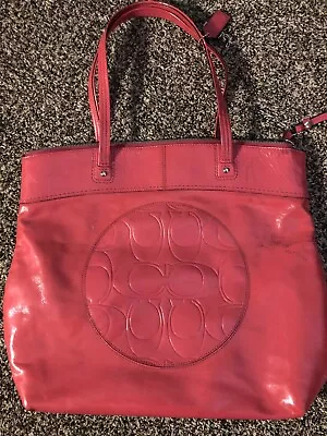 Coach Laura Patent Leather Tote Handbag F18900 Pink • $40