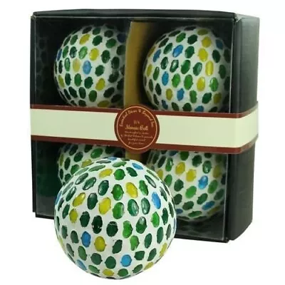 4.25” DECORATIVE ORBS MOSAIC  Set/4 JAR FILLERS BALLS  SPHERES ORBS HOME DECOR • $54.99