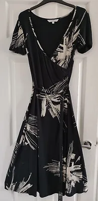 Women's Abstract Paint Splash Black Dress UK 12 J. Taylor For Debenhams • £15.99