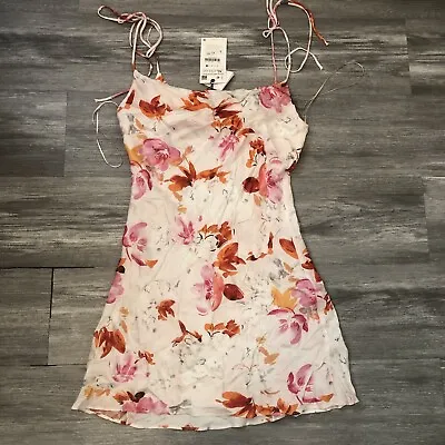 Zara Women's Floral Mini Dress Size XL  Cowl Neck Short Dress NWT • $28