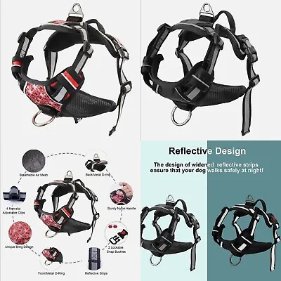 £7.99 • Buy VanGeeStar Dog Harness No Pull Reflective Strips Handle Black/Red Size S/M