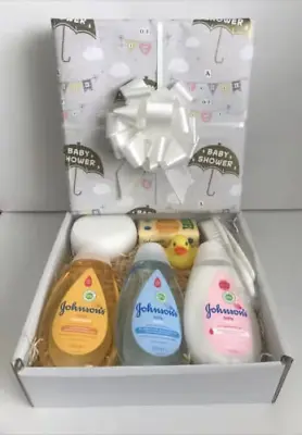 Baby Shower Gift Hamper Basket Maternity Shower Gift Johnsons Baby New Baby Gift • £22.79