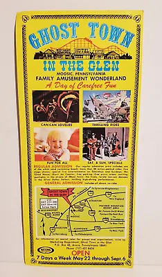 Vintage Ghost Town In The Glen Moosic Pa Amusement Park Single Panel Ad Brochure • $9.99