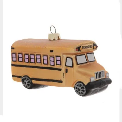 School Bus Ornament Glass Classroom Student Teacher Education Car Truck Kids Toy • $16.99