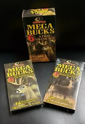 Mossy Oak MEGA BUCKS 6 Vol 1 & 2 Deer Hunting VHS Tapes 26 Total Classic Hunts  • $9.99