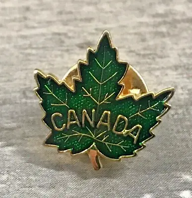 Canada Green Maple Leaf Enamel Lapel Hat Jacket Vest Backpack Bag Souvenir Pin • $5.87