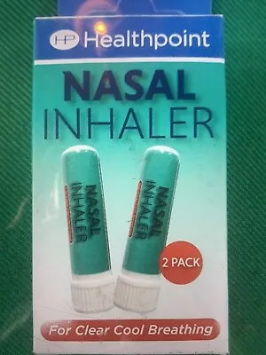 Healthpoint NOSE Nasal Inhaler Twin Pack Menthol Eucalyptus Breathing Congestion • £2.85