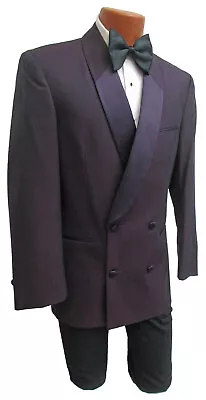 Men's Purple Double Breasted Tuxedo Jacket Retro Vintage Prom Wedding Groom 40L • $34.95