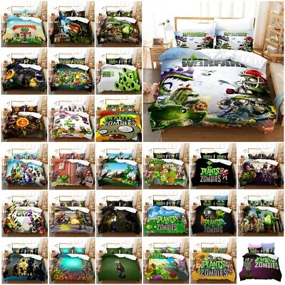 Plants Vs. Zombies Bedding Set Doona/Duvet/Quilt Cover Pillowcases Single Double • $32.99