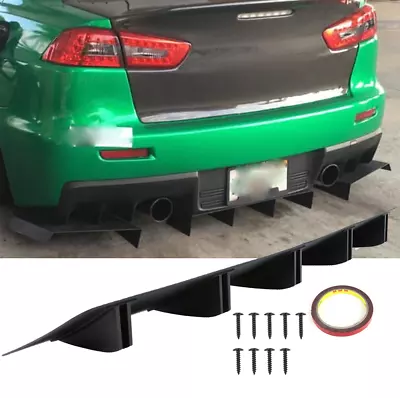 For Mitsubishi Lancer Evo X Rear Diffuser Bumper Spoiler Splitter Lip 5 Fins  • $39.13