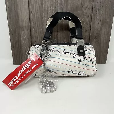 LeSportsac L.A.M.B. Gwen Stefani Baby Barrel Bag White Penmanship Y2K Purse Tags • $149.99