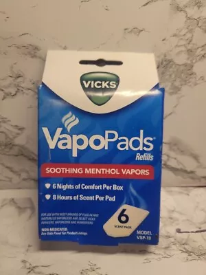 Vicks VapoPads Refills Calming Vapors W/Menthol Vapors Scent Pads 6 Count New • $9.95