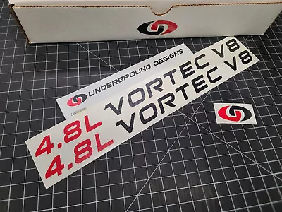 4.8L Vortec V8 Decals (2) Engine Hood Stickers Fits Silverado Sierra Savanna • $13.95