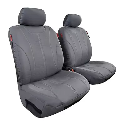 Heavy Duty Grey Cotton Canvas Seat Covers For Ssangyong Musso XLV Ultimate Front • $153.99