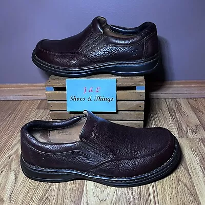 Born Mens Size 11.5M Shoes M6663 Brown Pebbled Leather Slip On EUC • $26.75
