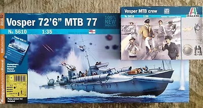 Italeri  Vosper Motor Torpedo Boat (MTB) 77  Part No. 5610 + 5616 Crew Opened. • £85