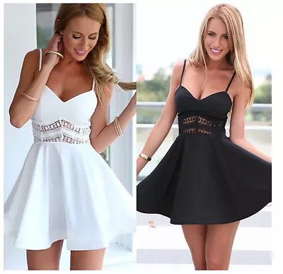 $12.30 • Buy Women Sleeveless Lace Dress Bridesmaid Wedding Party Cocktail Mini Sling Dress