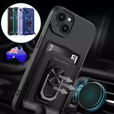 $9.89 • Buy For IPhone 7 8 11 12 13 14 Pro Max X XS TPU Magnet Stand Card Slot Case Cover