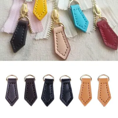 2Pcs Diamond Leather Zipper Tags Zipper Fixer Pull Tab Head For • $13.29