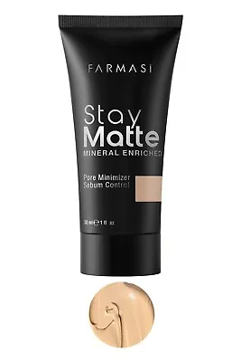 Farmasi Make Up Stay Matte Mineral Foundation 1 Fl Oz - 30 Ml / 04 Sand Beige • $15.50