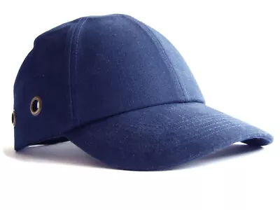 Safety Baseball Cap Hard Hat Bump Cap Navy Blue Vented Hook/Eye Fastening • £11.04