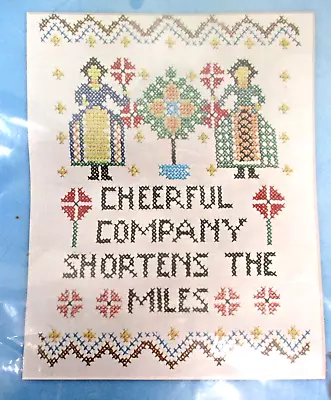 Coats And Clark Cross Stitch Kit Cheerful Company Shortens Miles 5890 Vintage • $24