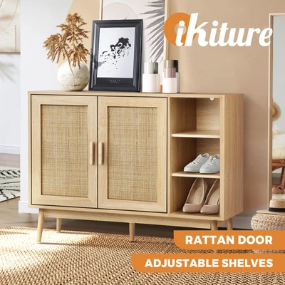 $169.90 • Buy Oikiture Shoe Rack Shoes Storage Cabinet Sideboard Organiser Rattan Cupboard