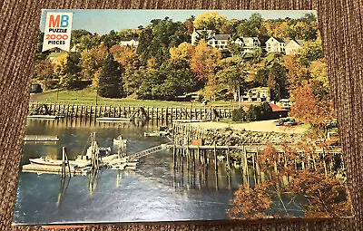 1978 Vintage MILTON BRADLEY 2 Rockport Maine Jigsaw Puzzle 2000 Pieces COMPLETE • $34.98