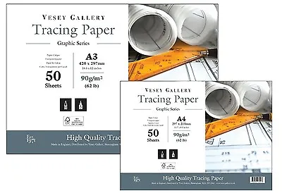 Tracing Paper Pad Or Loose Leaf. Heavy Weight 90gsm A5 A4A3A2 & A1 Made In UK • £18.95