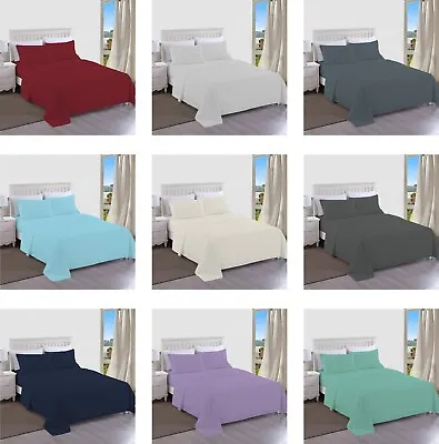 Flat Sheet Bed Sheets Poly Cotton Percale Single Double King Super King Size • £7.99