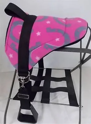 Miniature Horse / Sm Pony Bareback Pad Childrens Saddle Pink Horseshoes - Used • $35