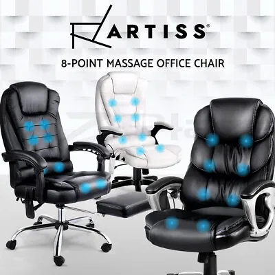 $227.95 • Buy Artiss Massage Office Chair Executive Gaming Chairs Racing Recliner PU Leather