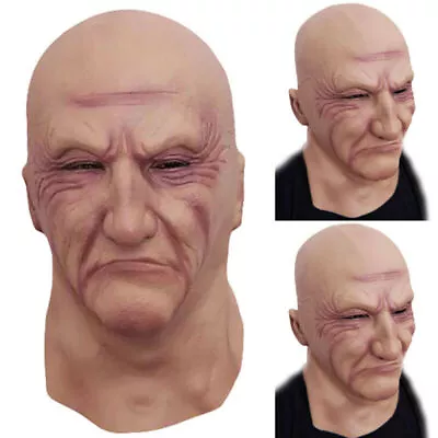 Realistic Latex Old Man Face Mask Halloween Disguise Fancy Dress Cosplay Horror • $22.13