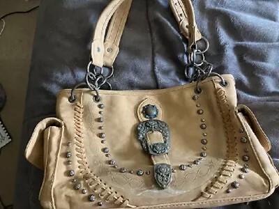 Montana West Leather Double Handled Shoulder Purse W/ Stitching & Silver Accents • $30