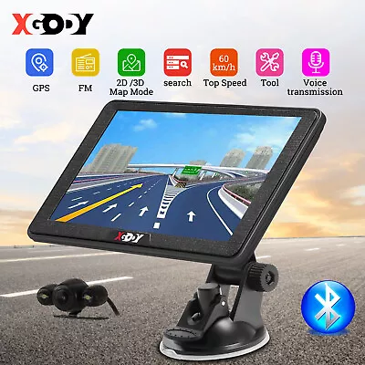 XGODY 7'' Bluetooth GPS Navigator For Car Truck Navigation Sunshade Reverse Cam • $105.99