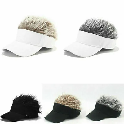 Men Women Fake Flair Hair Hats Baseball Outdoor Sports Golf Visor Wig Hat Cap • $7.79