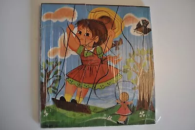 Vintage Playskool Puzzle Wood Swinging High Free Shipping • $15