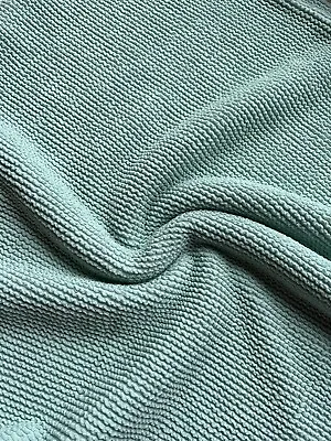 £20 • Buy Mint Green Seersucker Crinkle 4Way Stretch Thick 480gsm Spandex Fabric Brand New