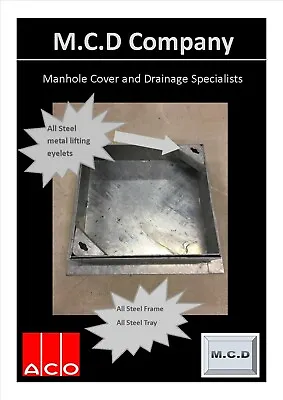 Recessed Manhole Cover ALL STEEL  300x300 450x450 600x450 600x600  80mm-deep • £5.50