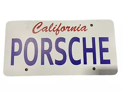 PORSCHE California License Plate Insert. Plastic Front Plate • $25