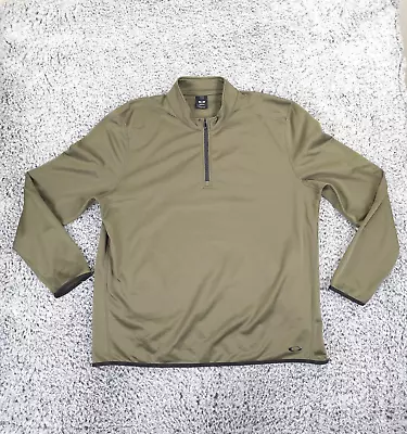 Oakley Sweater Mens 3XL Green 1/4 Zip Pullover Golf Outdoors Military • $34.95