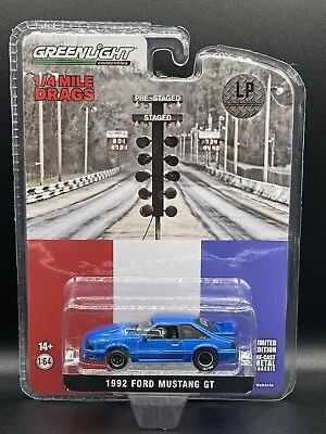 Greenlight 1992 Ford Mustang GT Drag Car Blue 1:64 Diecast Exclusive Release • $19.99