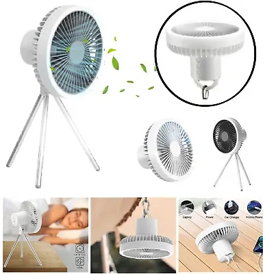 Portable Camping Fan Tent LED Light Outdoor Ceiling Lantern USB Hanging Lamp AU • $56.99