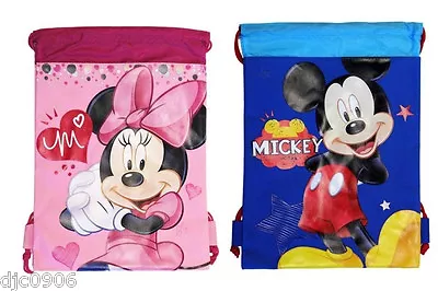 Mickey Mouse Blue Minnie Mouse Pink Drawstring Bag Backpack Travel String Pouch  • £38